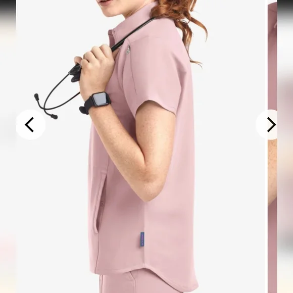 Movement by Butter Soft Mintaka scrub top, shirt collar, size L,mauve pink. - Picture 12 of 17